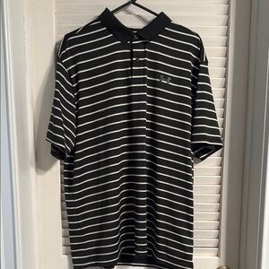 LN Under Armour Black Striped Polo Shirt
